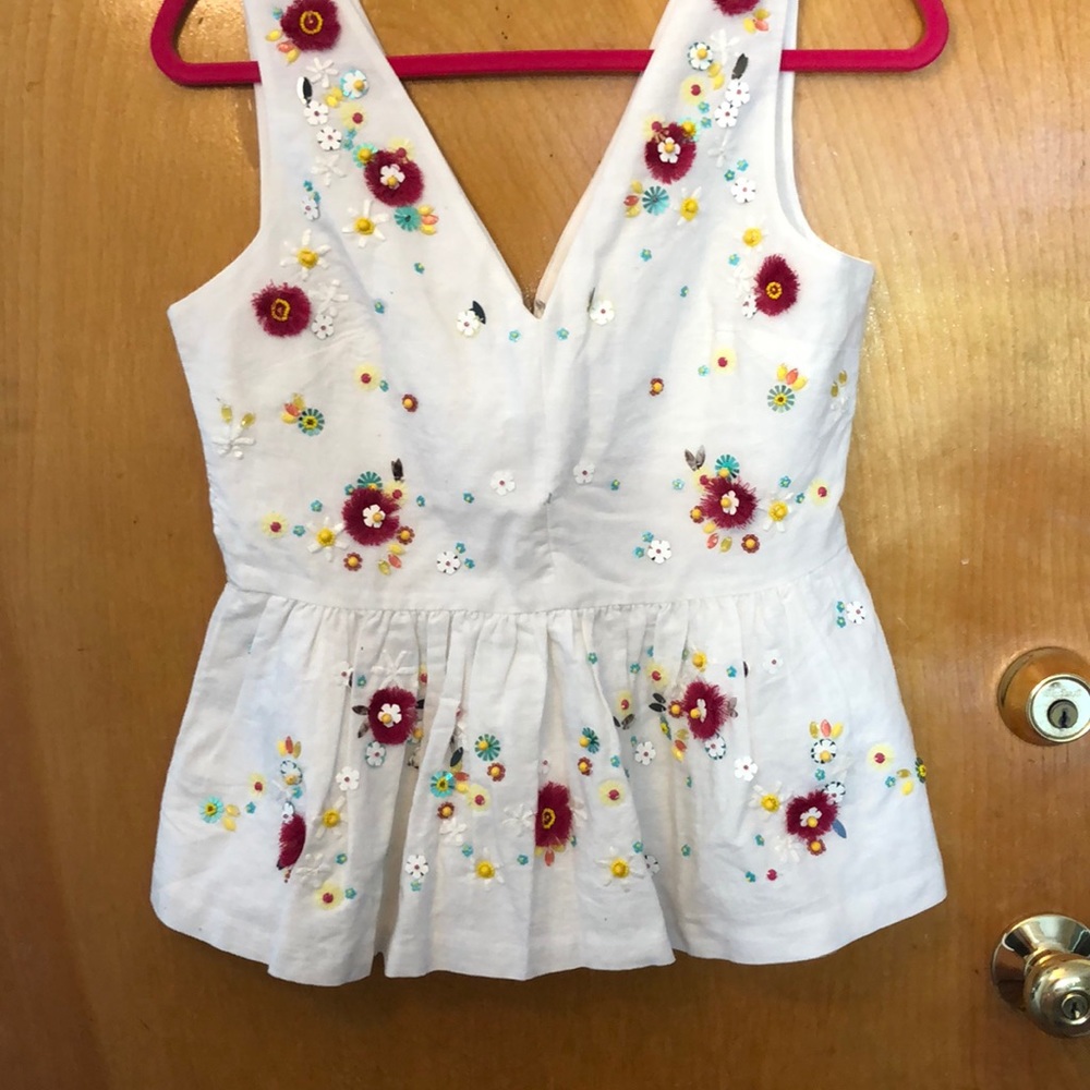 White Peplum Top